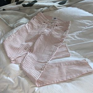 women's striped jean pants